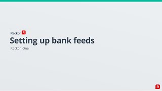 Setting up bank feeds in your Reckon One book [upl. by Senecal223]