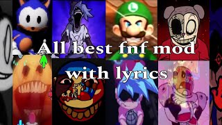 aLl best fnf mod with lyrics full [upl. by Deeanne]