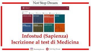 Università La Sapienza INFOSTUD  Iscrizione test Medicina [upl. by Mcferren]