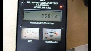 The 80m Kevlar Dipole Antenna Analyser Demonstration [upl. by Halyhs]