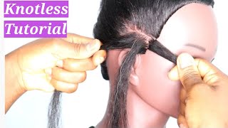 KNOTLESS BRAID TUTORIAL for beginners [upl. by Ailisec]