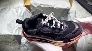 2024 Christmas Gift Real VS Fake Balenciaga Triple S Sneakers unboxing checking [upl. by Yorke]