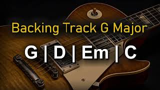 Rock Pop Backing Track G Major  70 BPM  Guitar Backing Track [upl. by Nosnar]