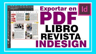 INDESIGN Exportar libro o revista en PDF para impresión canoa tutorial Exp PDF doble página [upl. by Thomasin]