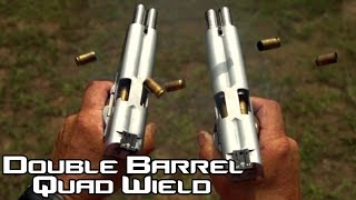 Double Barreled 1911 pistol quad wield rapid fire 20 rounds in 15 seconds in SlowMo AF2011 4K [upl. by Schwenk]