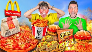 Eating the SPICIEST FOOD From Every Fast Food Restaurant [upl. by Ytsanyd]