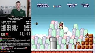 24237 Super Mario AllStars  All Five Warpless speedrun Former World Record [upl. by Tigdirb]