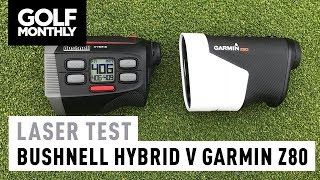 Bushnell Hybrid v Garmin Approach Z80  Laser Test  Golf Monthly [upl. by Adnac776]