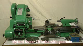 Myford Super 7B lathe SK167632 with quick change gearbox [upl. by Aissatsan882]