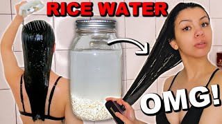 RICE WATER FOR EXTREME HAIR GROWTH  How To Make Rice Water Hair Growth Rinse [upl. by Ecadnac]