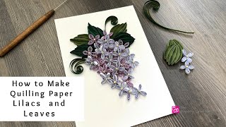 How to Make Quilling Paper Lilac Flowers and Leaves  Paper Flowers  Quilling for Beginners [upl. by Neruat]