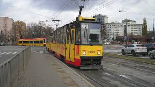 Poland Warsaw tram 22 ride from Okopowa to Pl Zawiszy [upl. by Ettelracs]