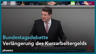 Bundestagsdebatte zur Verlängerung der Sonderregelungen beim Kurzarbeitergeld am 180222 [upl. by Selegna]