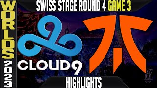 C9 vs FNC Highlights Game 3  Worlds 2023 Swiss Stage Day 6 Round 4  Cloud9 vs Fnatic G3 [upl. by Murielle]