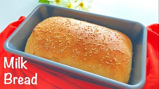 Easy Milk Bread Recipe For Beginners  Homemade Eggless Milk Bread  How To Make Soft Milk Bread [upl. by Schwenk709]