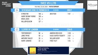 Sevenoaks Vine CC Midweek XI v Lloyds Of London [upl. by Ateloiv]