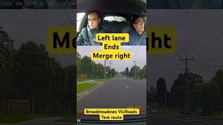 Left lane ends merge right  Broadmeadows VicRoads drive test route [upl. by Ellehcram]