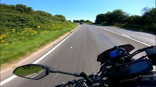 YAMAHA MT07  Chasing A Golf R  Quickshifter  Akrapovič Titanium  4K [upl. by Karlens651]