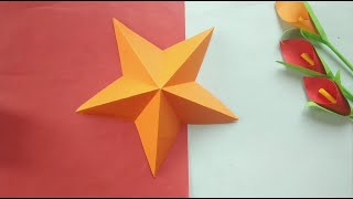 How to make paper star ✨ diy 3D paper star ⭐ [upl. by Heinrike]