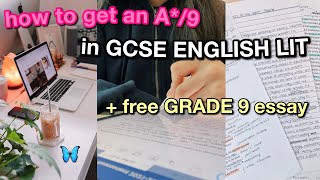 How to get a 9 in GCSE English Literature 2023  Free Essay  gcse advice english unseen text [upl. by Assirrem]