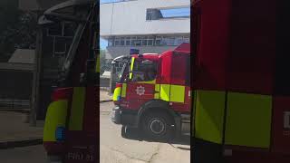 London Fire Brigade A216 fire rescue unit turn out emergencyservicespotter [upl. by Nybor954]