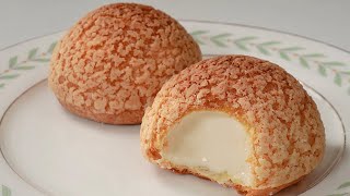 실패없는 쿠키슈 레시피 바삭한 껍질에 입안 가득 터지는 크림 Cream Puffs Choux Au Craquelin Recipe [upl. by Frankel]