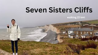 Seven Sisters vlog 🏔️ day trip to Seven Sisters 🚊 walking 22km Seaford ➡️ Eastbourne full hike 🥾 [upl. by Dlareme7]