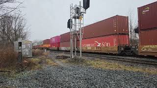 CN 421 crosses Garner Road climbing the Niagara Escarpment [upl. by Cosimo]