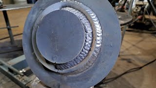 FCAW WELDING TECHNIQUE IN ROUND PLATE [upl. by Mary379]