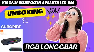 KISONLI WIRELESS BLUETOOTH LONGBAR SPEAKER LED916UNBOXING [upl. by Einnaoj]