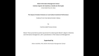 RM10Master Thesis The Impact of Carbon Emissions on LowCarbon Investment Performance [upl. by Adlev]