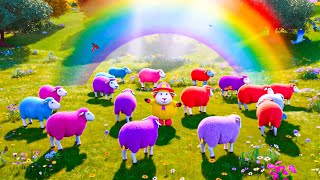 minecraft wool farm  Rainbow Sheep Teach Colors 🌈🐑 [upl. by Flossy]