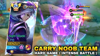 LING HARD GAME  totally insaaane  LING HARD CARRY THIS NOOB TEAM  Ling Gameplay Mobile Legends [upl. by Leeann]