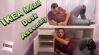 IKEA MALM DESK ASSEMBLY [upl. by Aikyt734]