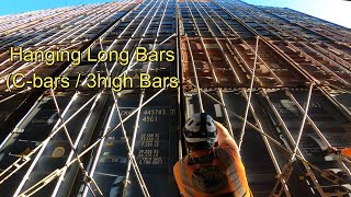 Lashing Containers  Long Bars CBars  3 high bar Longshoreman work [upl. by Perla]