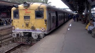 Old Retrofiited EMU Borivali Churchgate slow local train pulls out of Malad [upl. by Ayhdiv706]