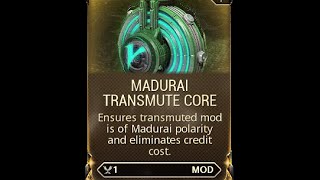 Warframe  Transmuting 40 Madurai Cores [upl. by Folberth462]