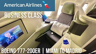 American Airlines Business Class Boeing 777200ER  Miami to Madrid [upl. by Hallerson553]