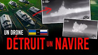 UN DRONE NAVAL UKRAINIEN COULE UN NAVIRE RUSSE  UN TOURNANT HISTORIQUE [upl. by Artcele]