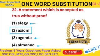 one word substitution for ssc cglone word substitution for ssc mts2024Class3 [upl. by Adrial]