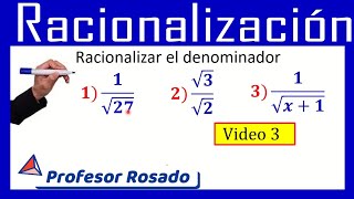 RACIONALIZAR el denominador  Video 3  RACIONALIZACIÓN [upl. by Aniles]