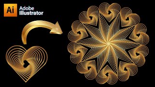 How To Make Geometric Heart Design  Adobe Illustrator CC Tutorial [upl. by Randolph690]