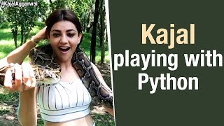 Kajal Aggarwal Playing with Python  KajalAggarwal  Shoot Dairies Thailand  BSS5 [upl. by Meihar]