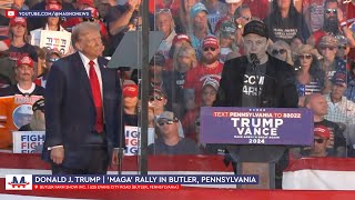 🇺🇸 Elon Musk goes quotDark MAGAquot at Donald Trump rally in Butler Pennsylvania Oct 4 2024 [upl. by Ecissej]