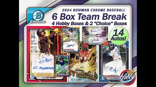 2024 Bowman Chrome 6 Box Team Break 14 eBay 100324 [upl. by Hairabez491]