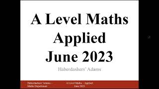 A Level Maths  2023  Stats  Q3 [upl. by Lumbard663]