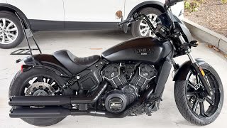 Indian Scout 2023 w Rinehart slipon exhaust sound comparison before and after [upl. by Hanas]