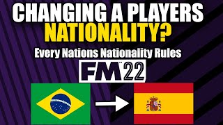 EVERY NATIONS NATIONALITY RULES IN FOOTBALL MANAGER 2022 [upl. by Anatnas457]