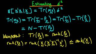 31  Estimating the error variance in matrix form  part 6 [upl. by Elin]