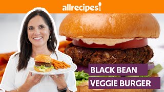 How to Make Homemade Black Bean Veggie Burgers  Get Cookin  Allrecipes [upl. by Valer]